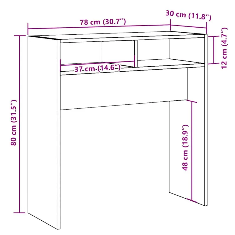 konsolinis stalas Old Wood 78x30x80 cm Engineered Wood