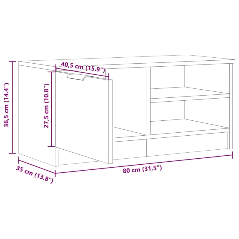 Televizoriaus spintelės, 2vnt., medienos, 80x35x36,5cm, mediena