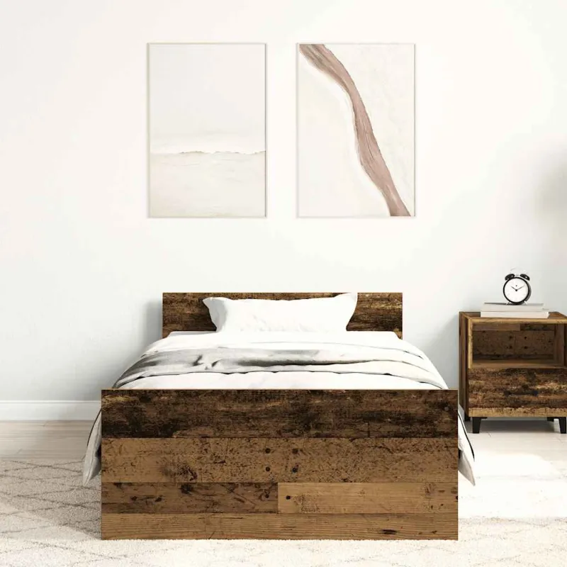 Lovos rėmas be čiužinio, medienos dizaino, 90x190 cm