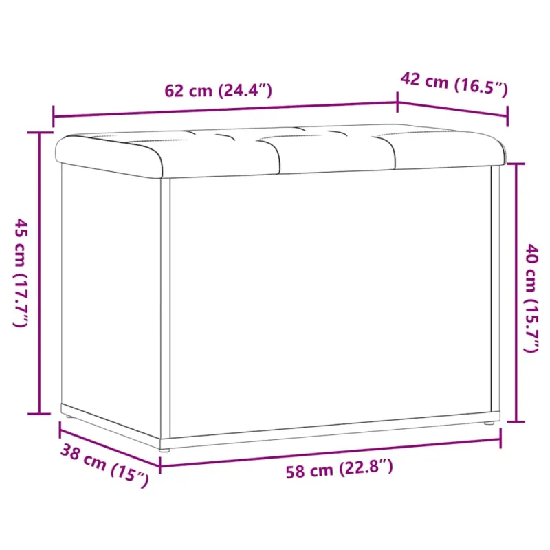 laikymo suolas Sena mediena 62x42x45 cm Inžinierinė mediena