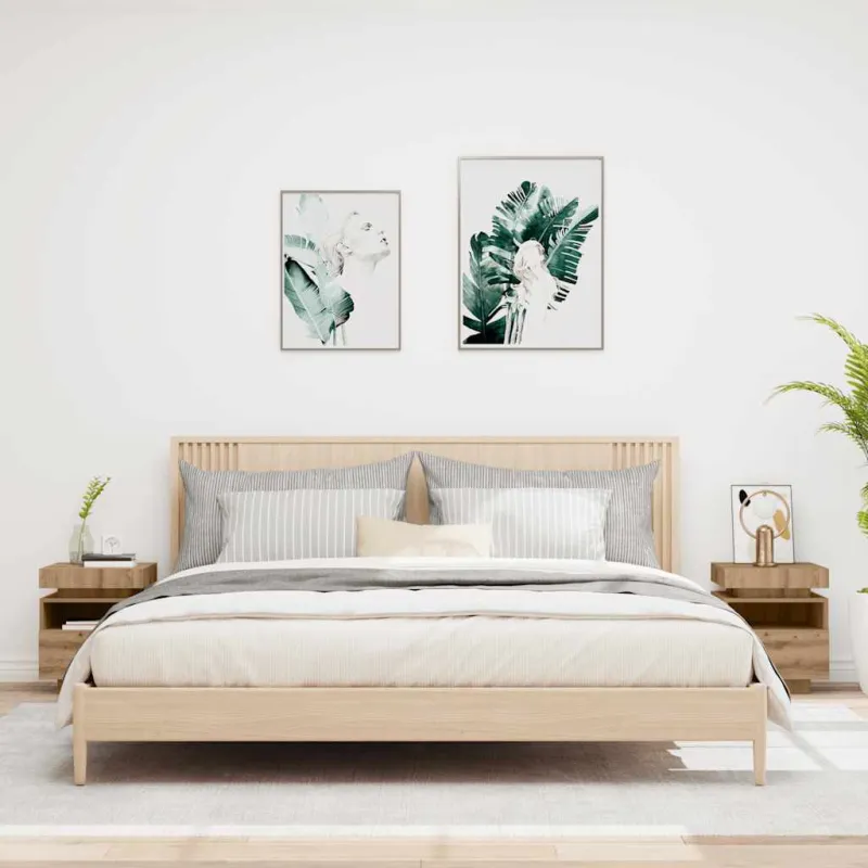 Naktinės spintelės su LED, 2vnt., artisano, 40x39x48,5cm