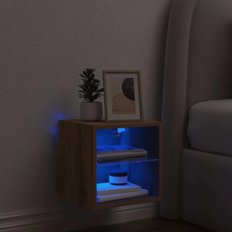 Sieninė TV spintelė su LED lemputėmis, artisano, 30x28,5x30cm