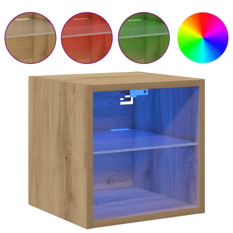 Sieninės TV spintelės su LED, 2vnt., artisano, 30x28,5x30cm