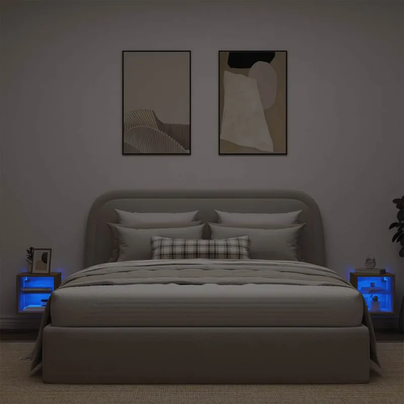 Sieninės TV spintelės su LED, 2vnt., artisano, 30x28,5x30cm