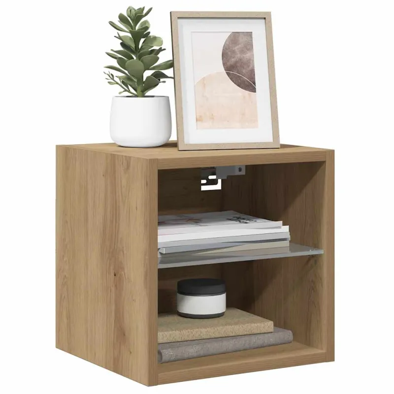 Sieninės TV spintelės su LED, 2vnt., artisano, 30x28,5x30cm