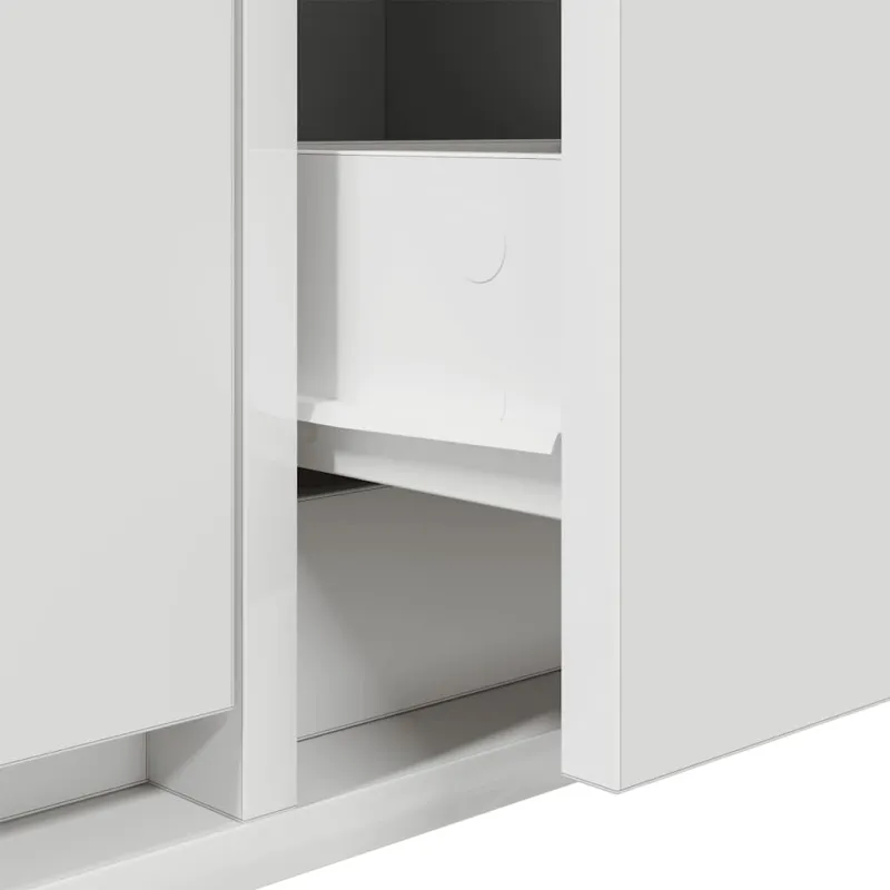 Televizoriaus spintelės, 2vnt., baltos, 60x31x25,5 cm, mediena