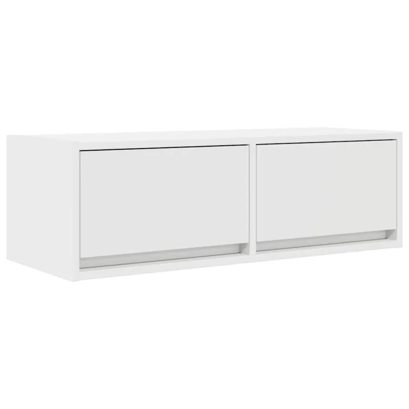 Televizoriaus spintelės, 2vnt., baltos, 80x31x25,5 cm, mediena