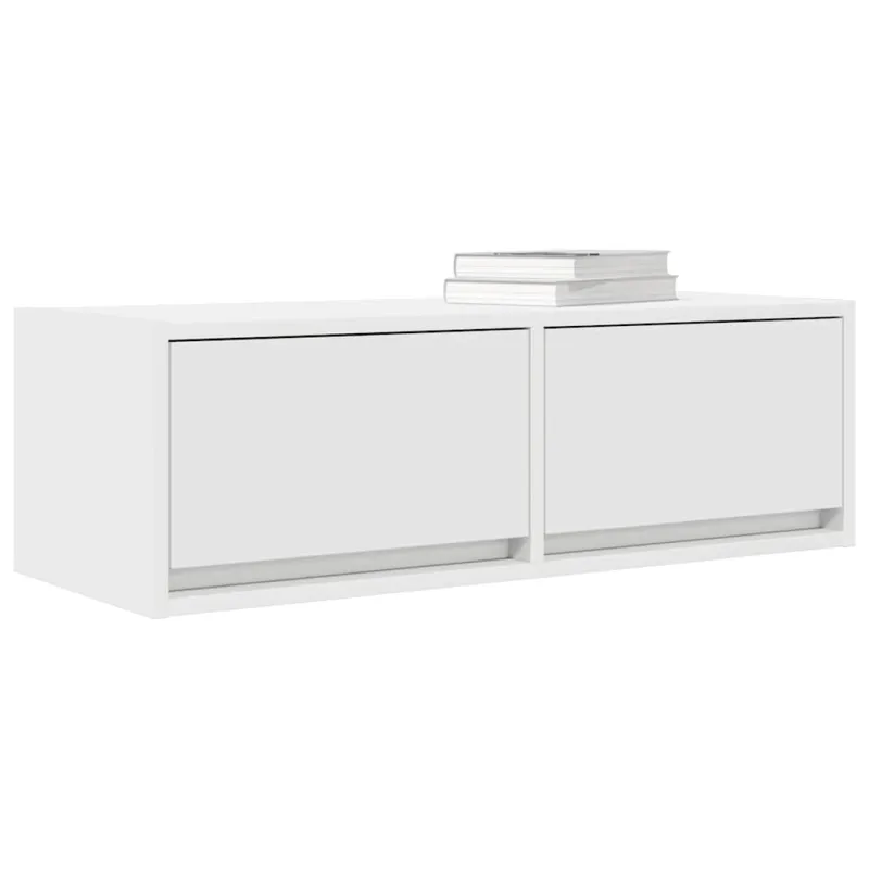 Televizoriaus spintelės, 2vnt., baltos, 80x31x25,5 cm, mediena
