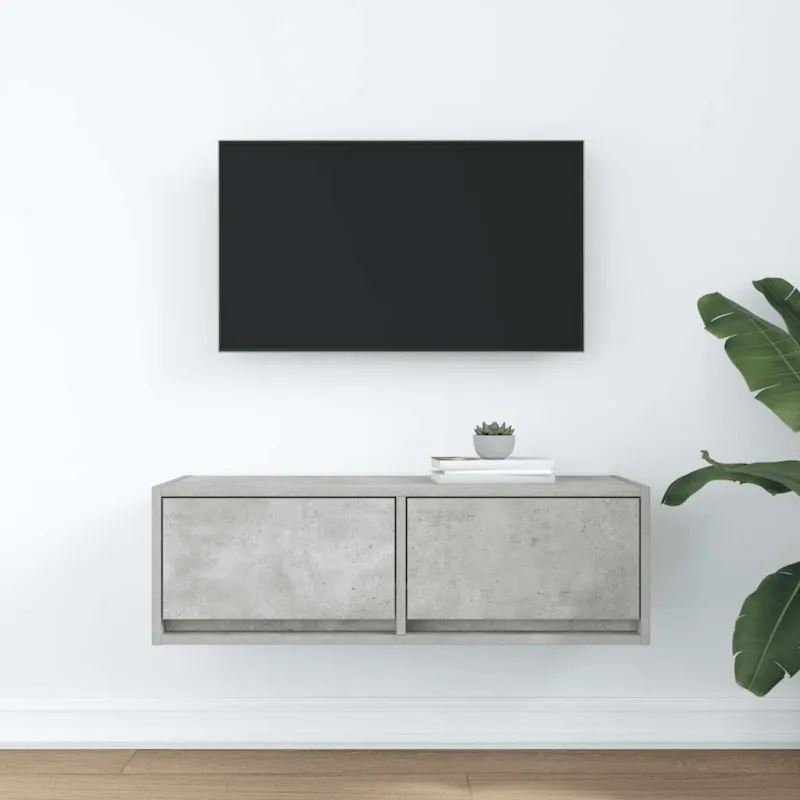 Televizoriaus spintelė, betono, 80x31x25,5cm, apdirbta mediena