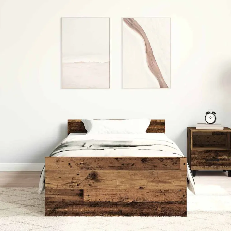 Lovos rėmas be čiužinio, medienos dizaino, 75x190 cm