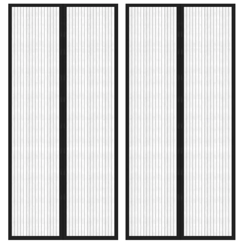 Tinkleliai nuo vabzdžių durims, 2vnt., juodi, 210x90cm