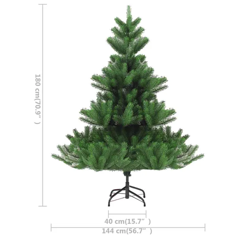 Dirbtinis normandiškas kėnis su LED/žaisliukais, žalias, 180cm