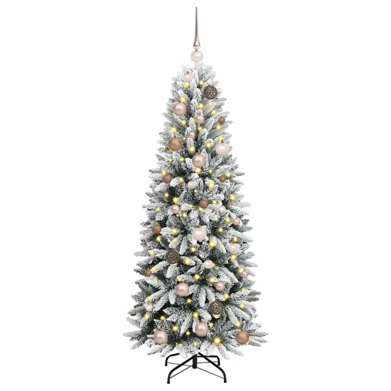 Dirbtinė Kalėdų eglutė su 150 LED s stovu Balta 150 cm