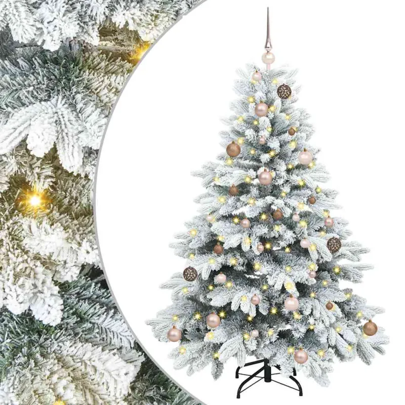 Dirbtinė Kalėdų eglutė su 150 LED Balta 150 cm PE ir PVC