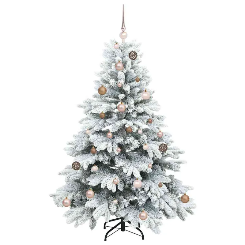 Dirbtinė Kalėdų eglutė su 150 LED Balta 150 cm PE ir PVC