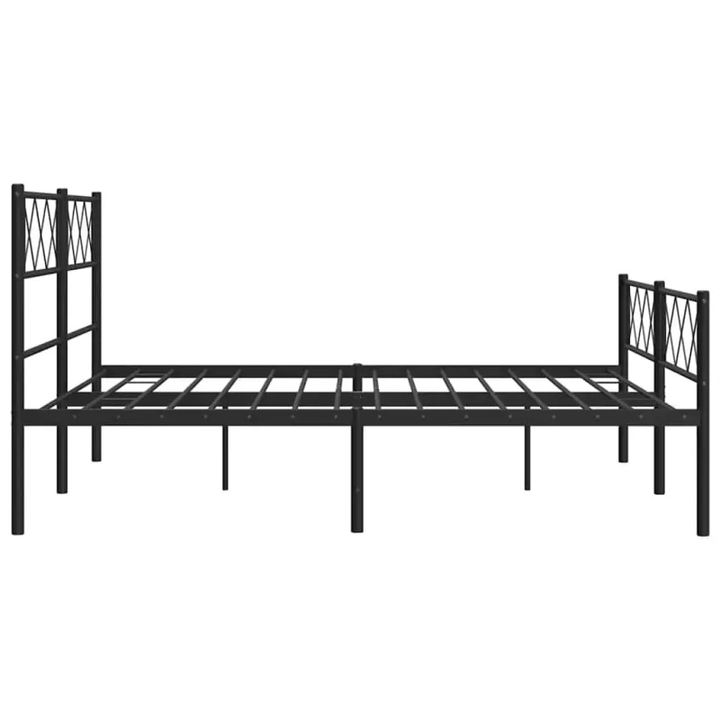 Lovos rėmas su galvūgaliu/kojūgaliu, juodas, 135x190cm, metalas