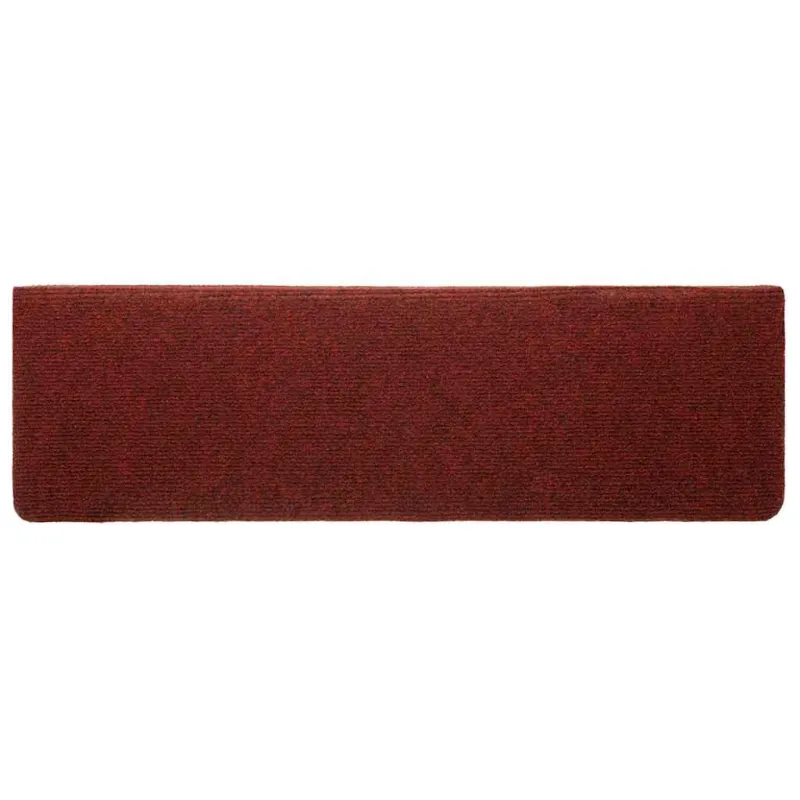 Laiptų kilimėliai, lipnūs, 10 vnt., 65x21x4 cm, bordo raudoni, stačiakampiai, kraštai
