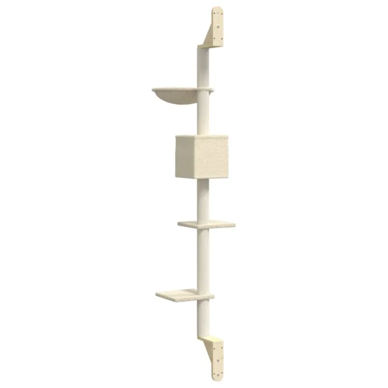 Draskyklė katėms su draskymo stovu, kreminė, 187cm