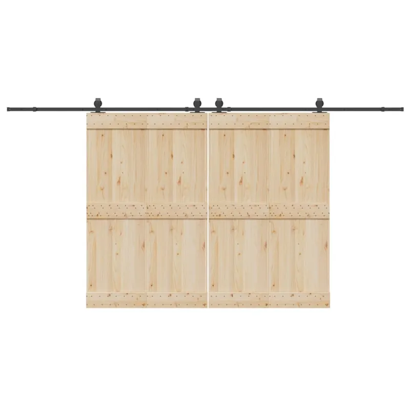 Stumdomų durų įrangos rinkinys, juodos sp., 427 cm, plienas