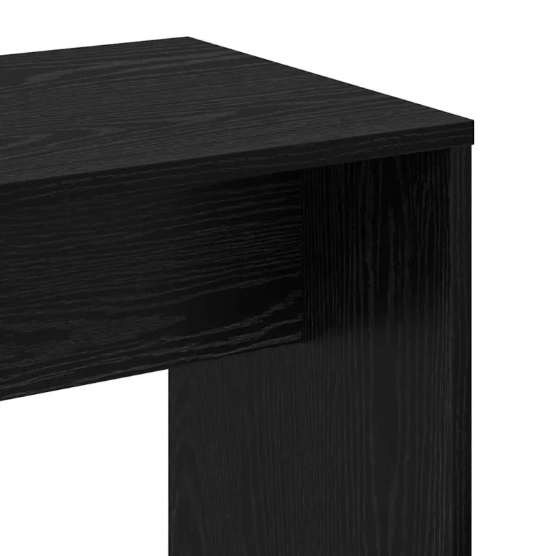 LED makiažo stalo komplektas su stalčių 2 pcs Juodas ąžuolas