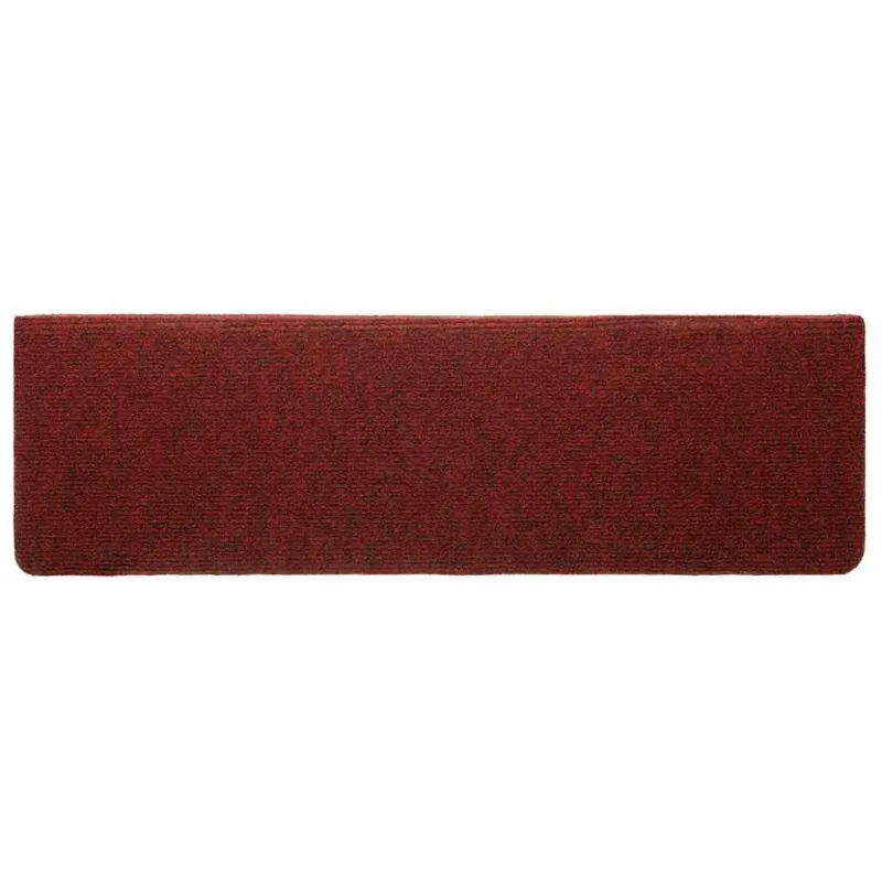 Laiptų kilimėliai, lipnūs, 20 vnt., 65x21x4 cm, bordo raudoni, stačiakampiai kraštai