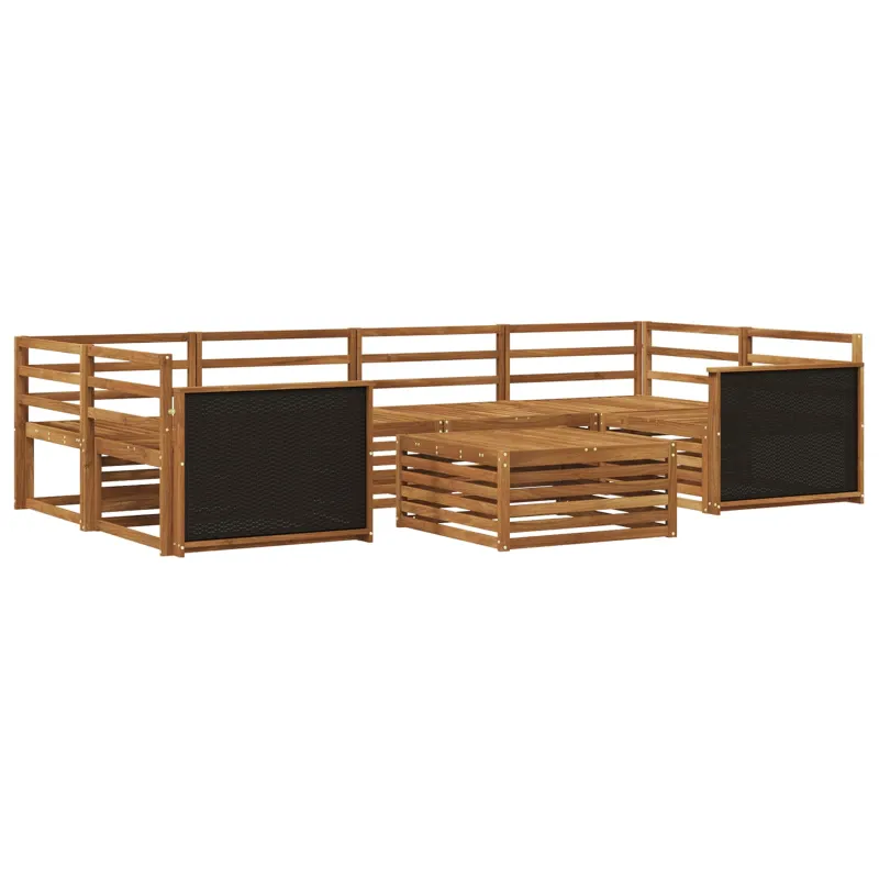 Lauko sofos komplektas 7 pcs Natūrali Kietos akacijos mediena