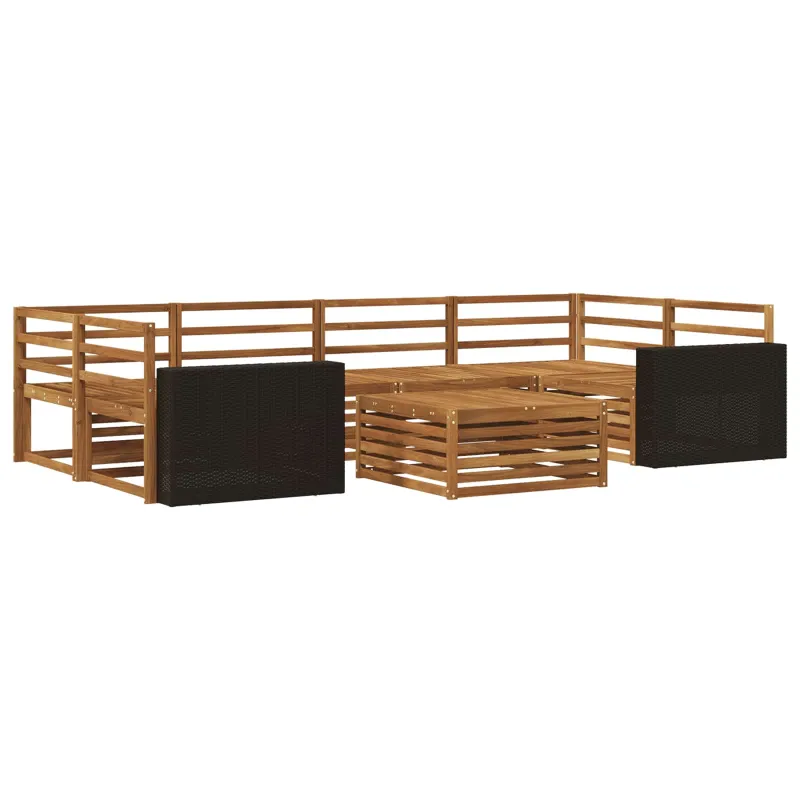 Lauko sofos komplektas 7 pcs Natūrali Kietos akacijos mediena