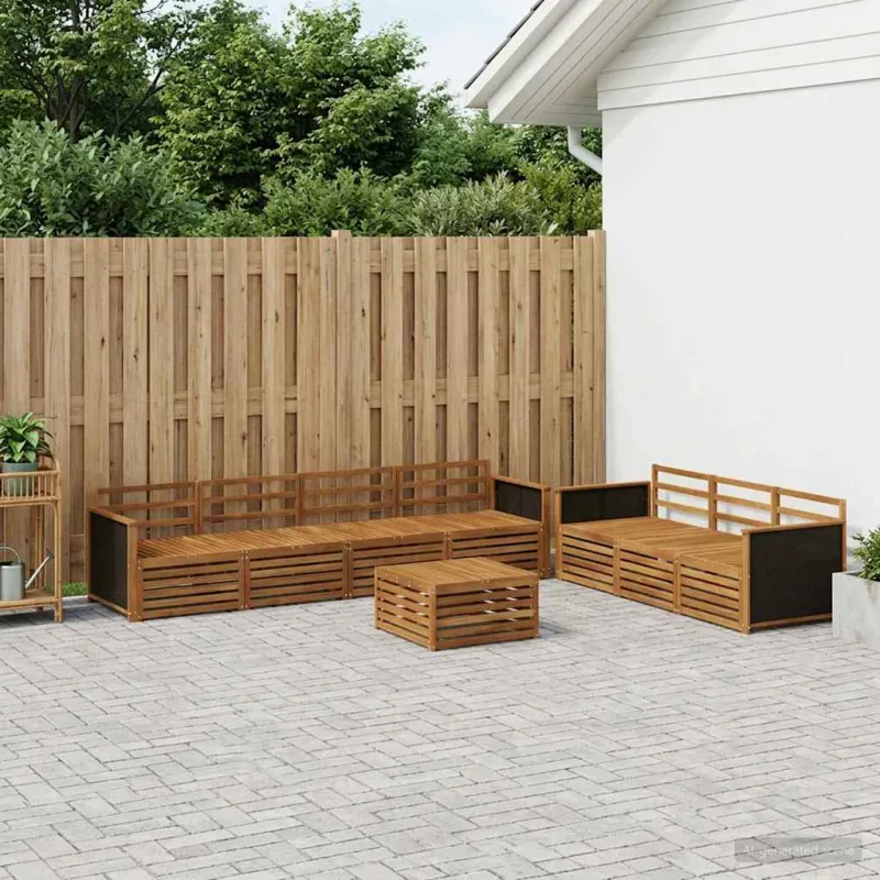Lauko sofos komplektas 8 pcs Natūrali 79 x 79 x 37 cm
