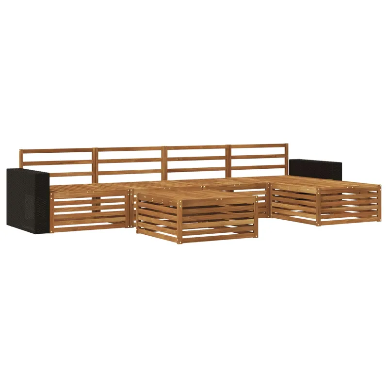 Lauko sofos komplektas 6 pcs Natūrali 79 x 79 x 37 cm