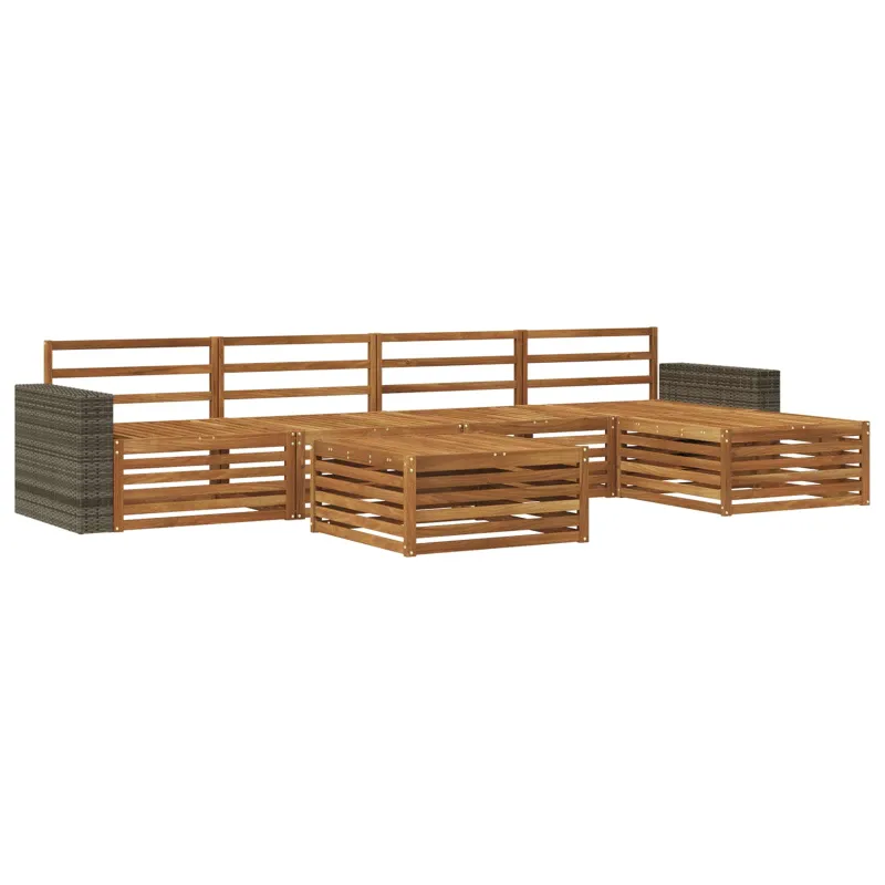 Lauko sofos komplektas 6 pcs Natūrali 79 x 79 x 37 cm