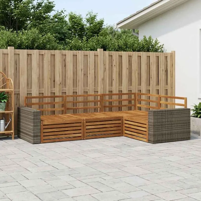 Lauko sofos komplektas 4 pcs Natūrali 255,5 x 176,5 x 73 cm