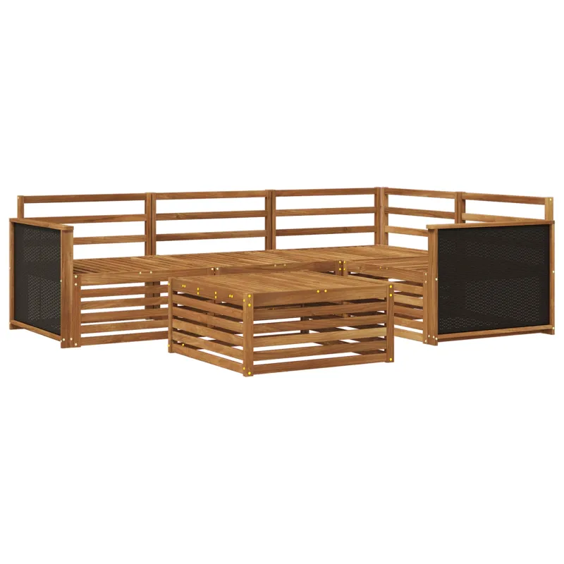 Lauko sofos komplektas 5 pcs Natūrali 79 x 79 x 37 cm