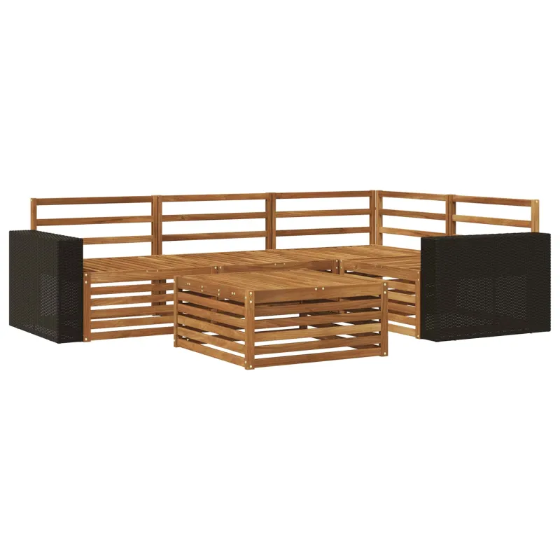 Lauko sofos komplektas 5 pcs Natūrali 79 x 79 x 37 cm