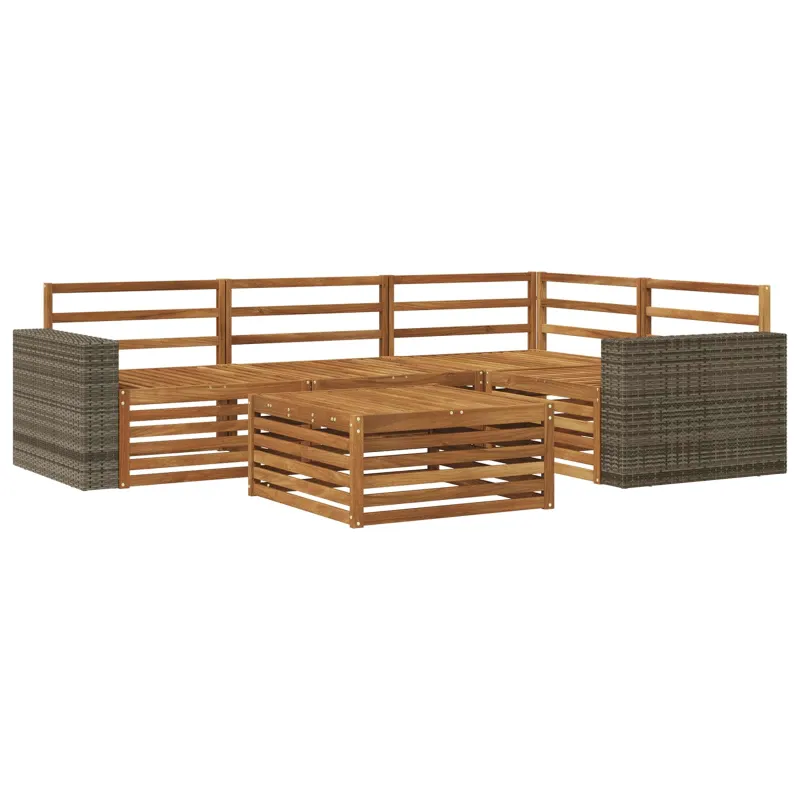 Lauko sofos komplektas 5 pcs Natūrali 79 x 79 x 37 cm