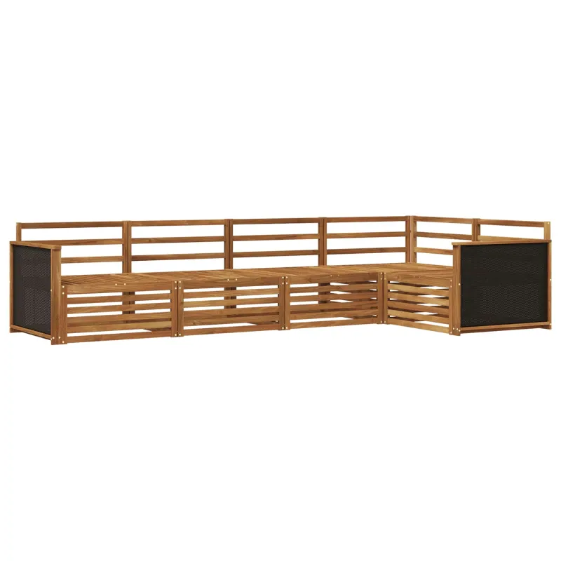 Lauko sofos komplektas 5 pcs Natūrali 323 x 164,5 x 73 cm