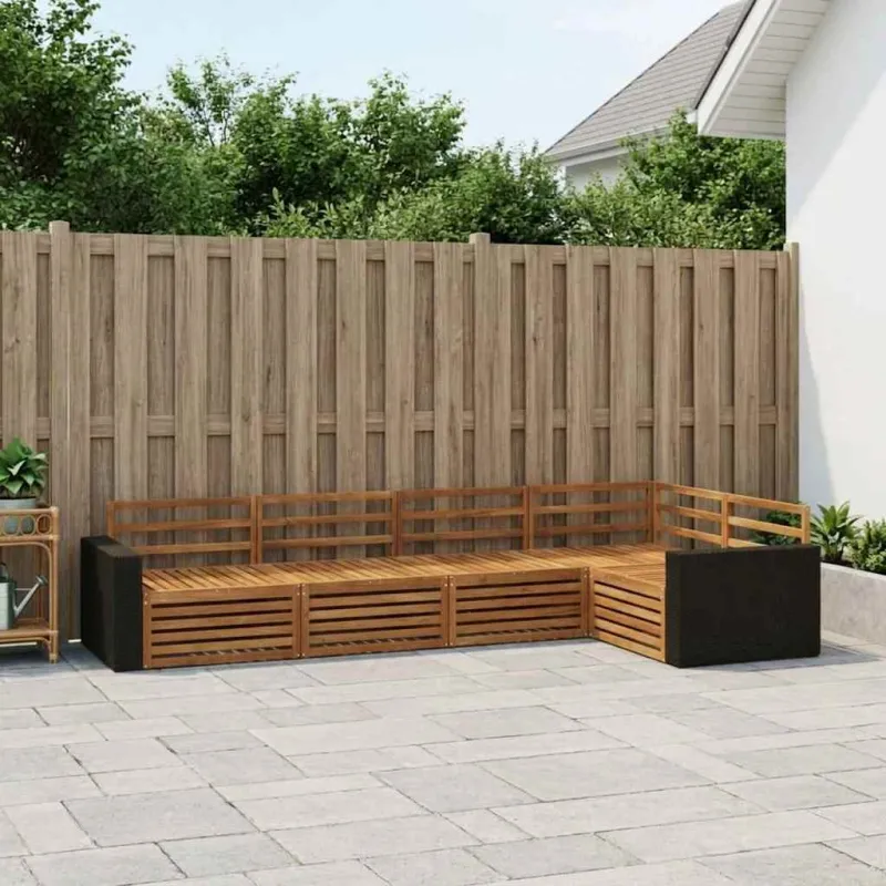 Lauko sofos komplektas 5 pcs Natūrali 331 x 172,5 x 73 cm