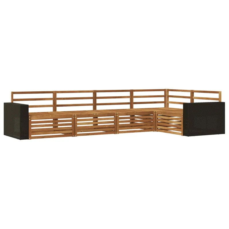 Lauko sofos komplektas 5 pcs Natūrali 331 x 172,5 x 73 cm