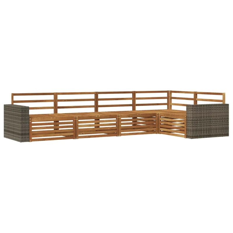 Lauko sofos komplektas 5 pcs Natūrali 331 x 172,5 x 73 cm