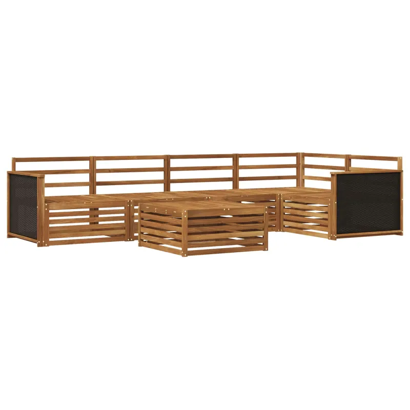 Lauko sofos komplektas 6 pcs Natūrali 79 x 79 x 37 cm