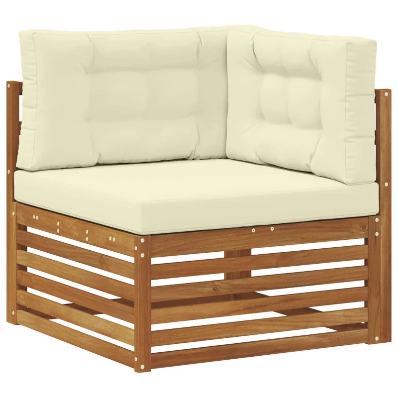 Lauko sofos komplektas 6 pcs Natūralus ir grietinėlė