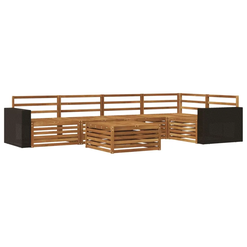 Lauko sofos komplektas 6 pcs Natūrali 79 x 79 x 37 cm