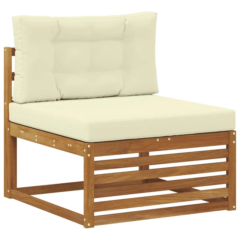 Lauko sofos komplektas 6 pcs Natūralus ir grietinėlė