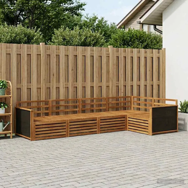 Lauko sofos komplektas 6 pcs Natūrali 406 x 168,5 x 73 cm