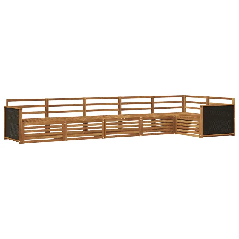 Lauko sofos komplektas 6 pcs Natūrali 406 x 168,5 x 73 cm