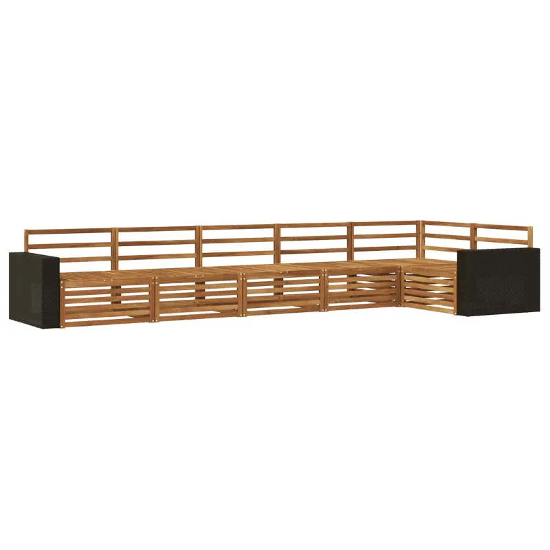 Lauko sofos komplektas 6 pcs Natūrali 402 x 172,5 x 73 cm