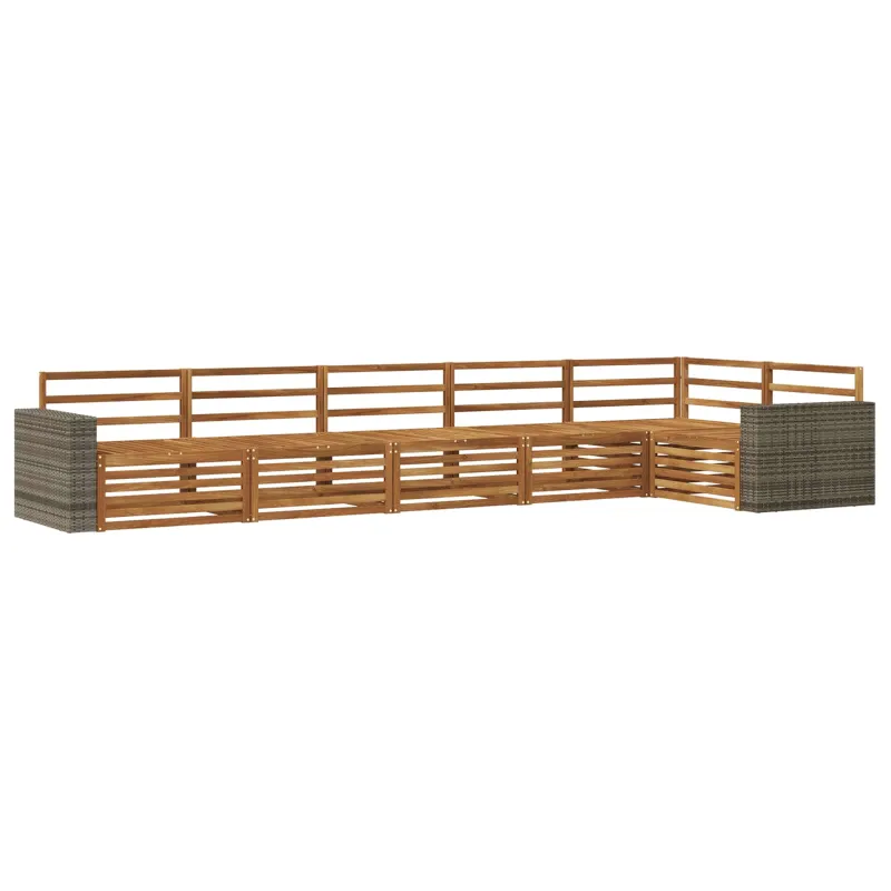 Lauko sofos komplektas 6 pcs Natūrali 402 x 172,5 x 73 cm