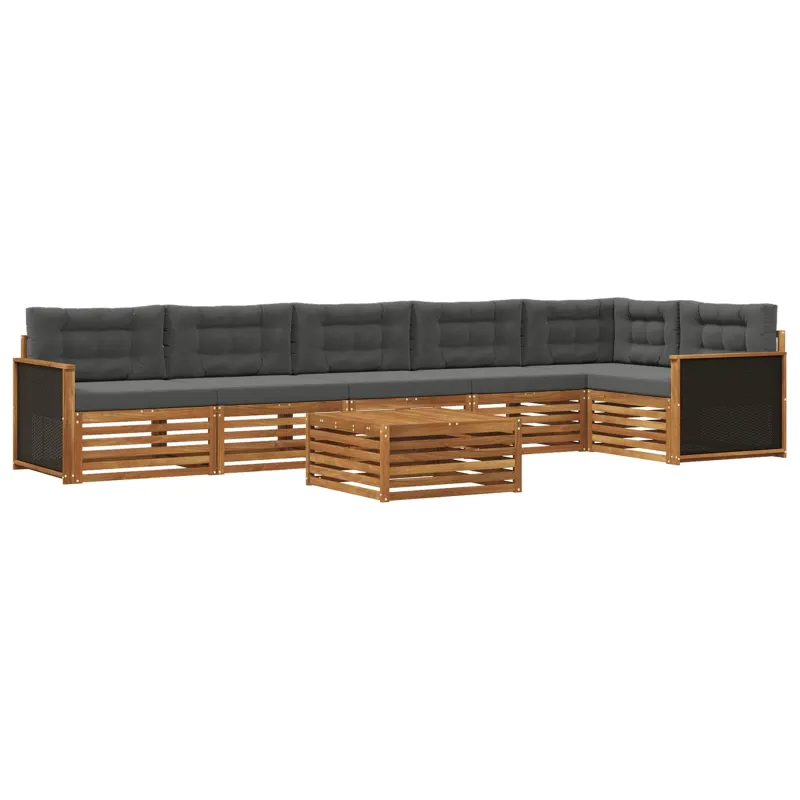 Lauko sofos komplektas 7 pcs Natūralus ir antracitas