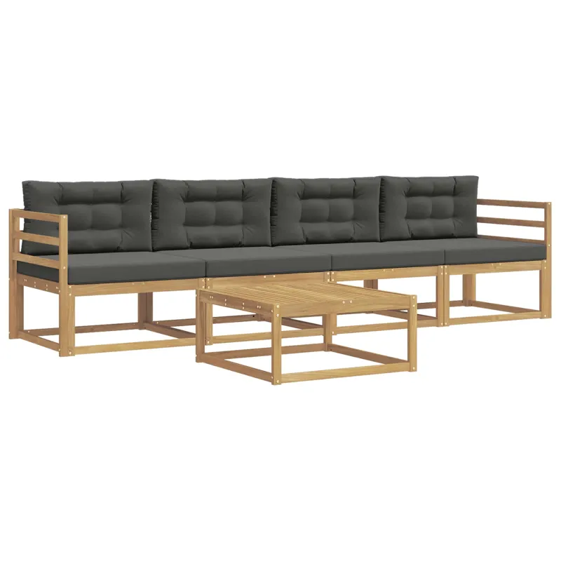 Lauko sofos komplektas su pagalve 4 pcs Balta ir antracito