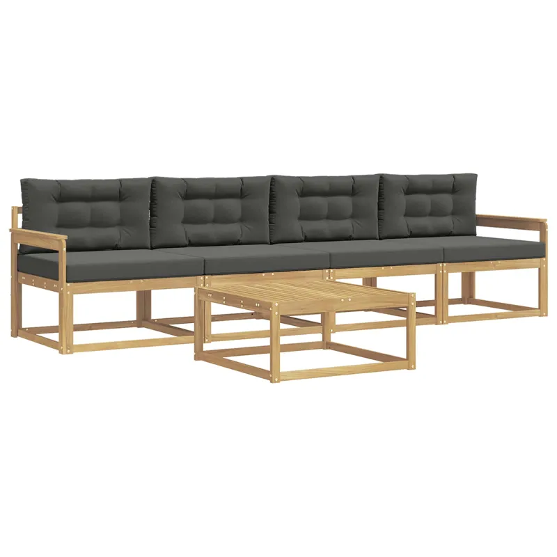 Lauko sofos komplektas su pagalve 4 pcs Balta ir antracito