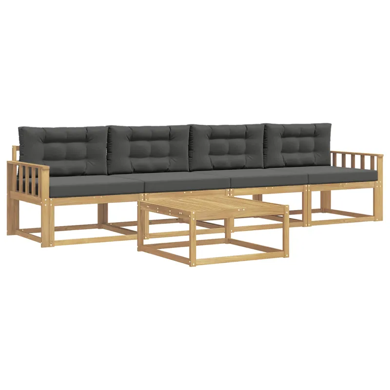 Lauko sofos komplektas su pagalve 4 pcs Balta ir antracito